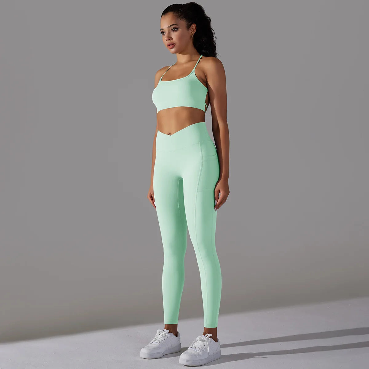 Sports Bra and Leggings Two Piece Sets Womens Outifits Naked Feeling Gym Female Fitness Set Work Out Clothing Women Sports Set